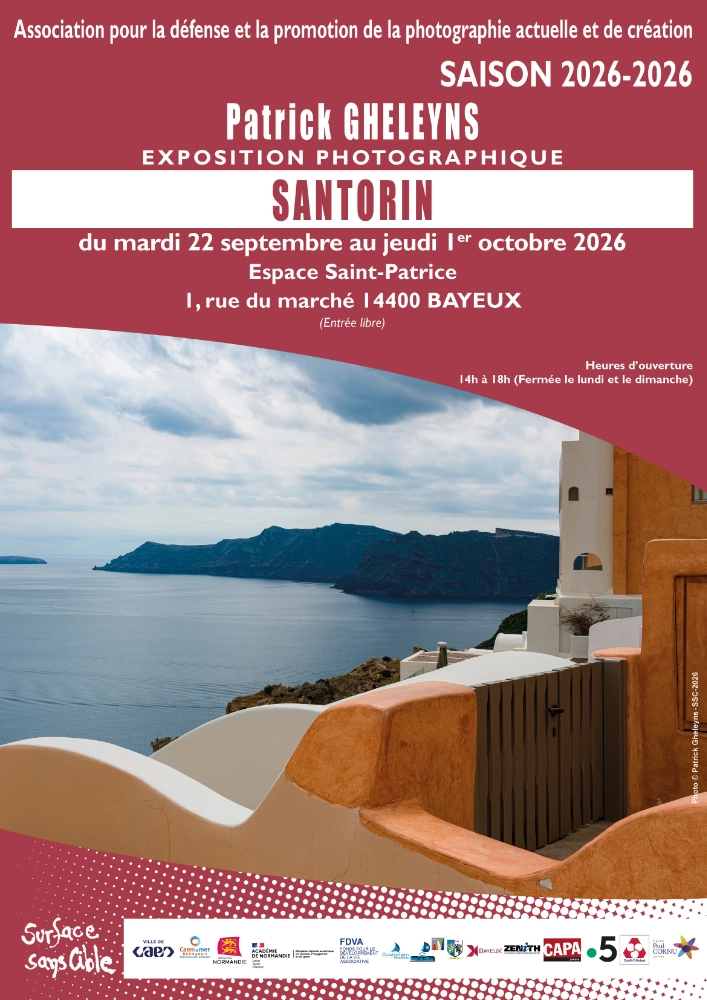 affiche exposition Santorin de Patrick Gheleyns