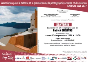 invitation vernissage de l'exposition Santorin de Patrick Gheleyns