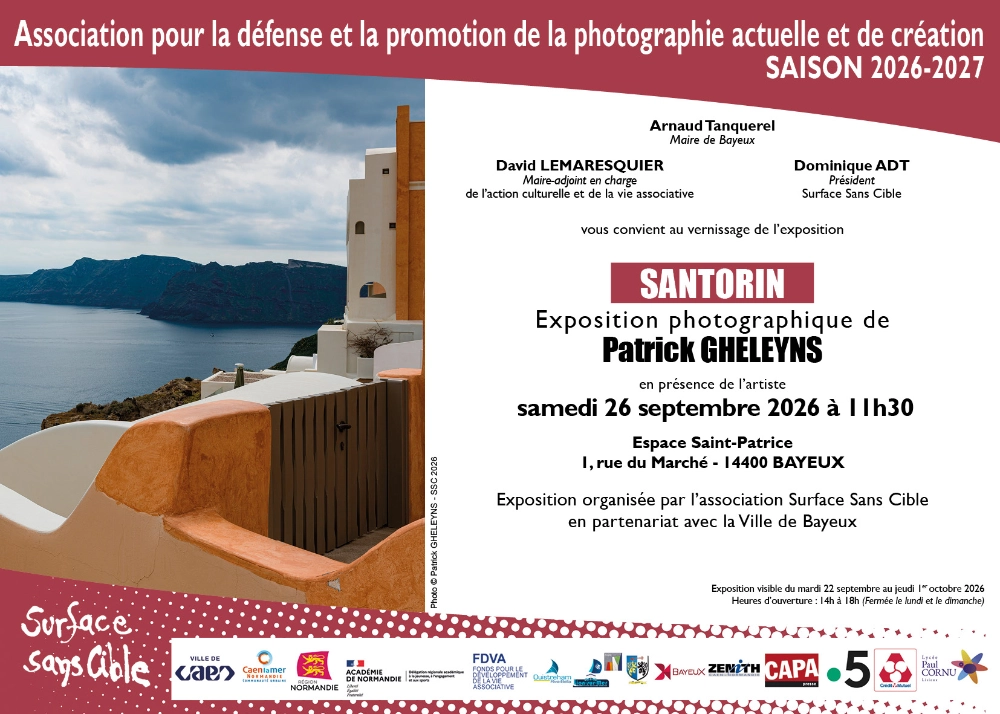 invitation vernissage de l'exposition Santorin de Patrick Gheleyns