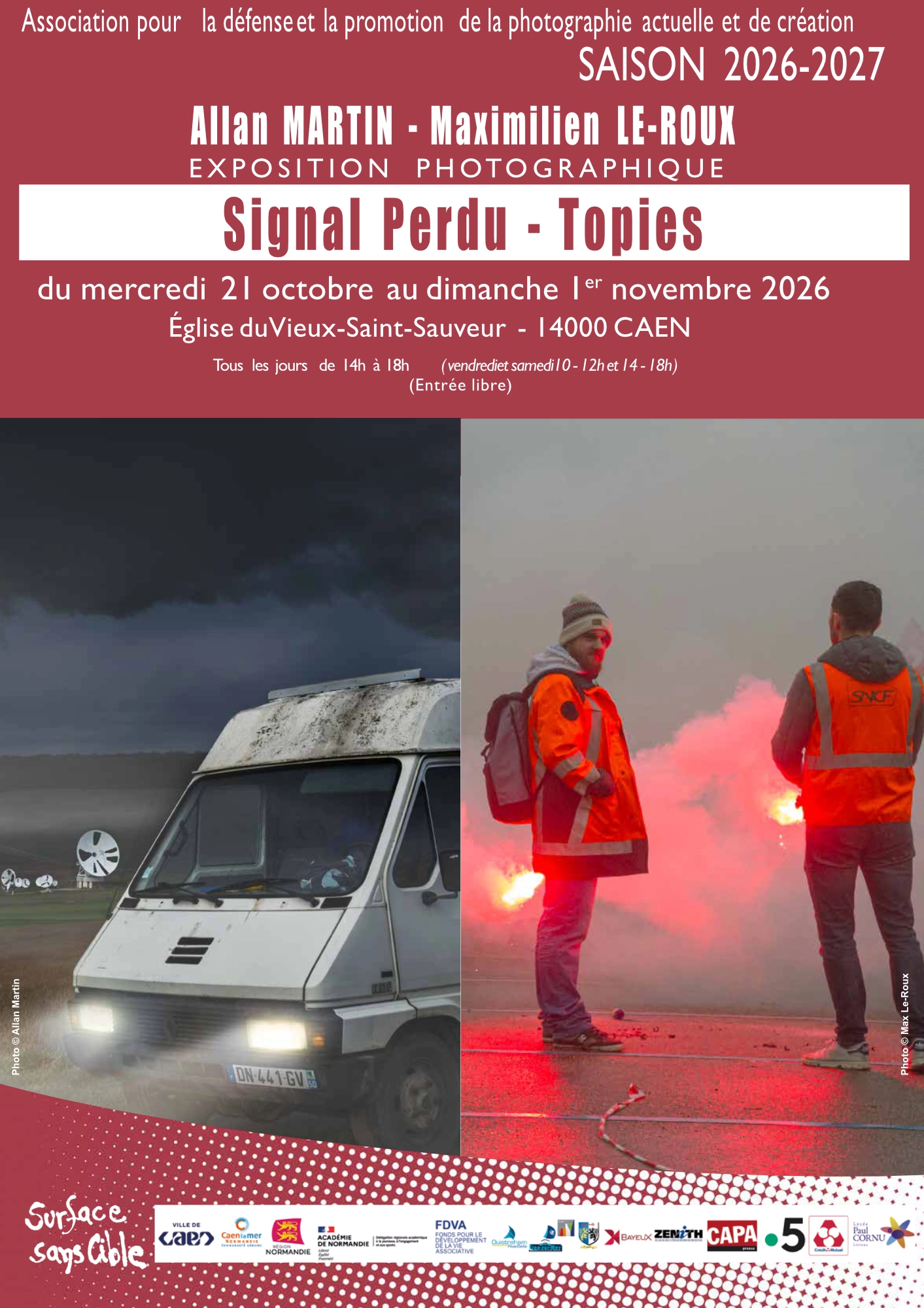 Affiche de l'exposition photographique Signal perdu - Topies d'Allan Martin et de Maximilien Le roux
