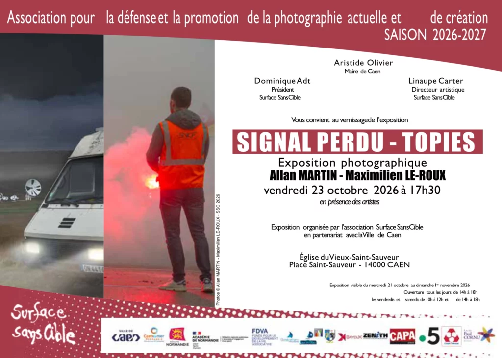 Invitation de l'exposition photographique Signal perdu - Topies d'Allan Martin et de Maximilien Le roux
